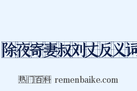 除夜寄妻叔刘丈反义词是什么意思的图片